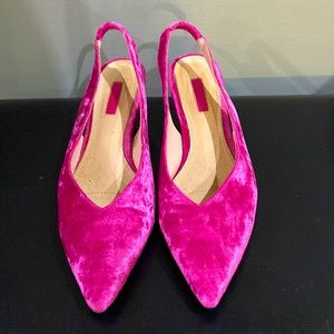 Topshop velvet pink kitten heel shoes